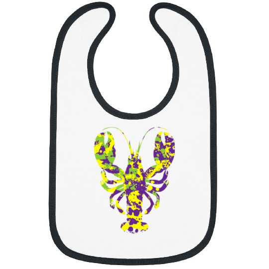 Crawfish Art Mardi Gras Colors Crab Lobster Party Animal Bibs