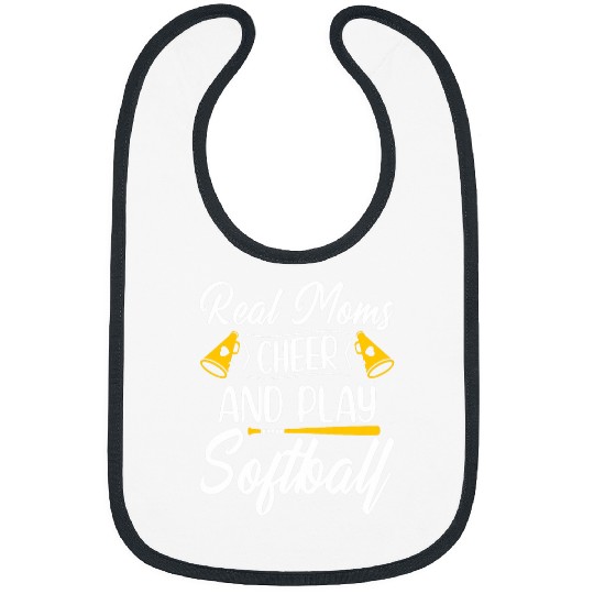 Funny Softball Cheer Mom Graphic Women Mothers Cheerleader Bibs