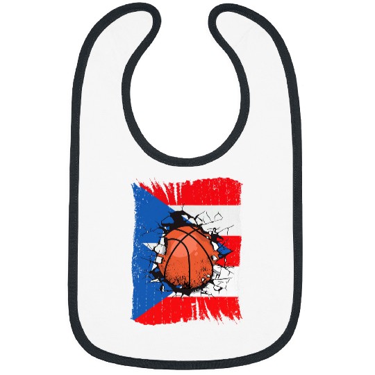 Basketball Team Puerto Rico Fan Splintered Puerto Rican Flag Bibs