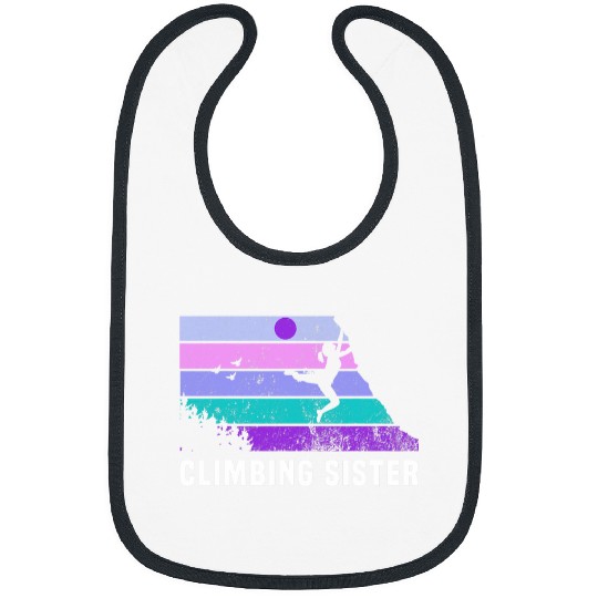 Climb Like a Girl Retro Sunset Rock Climbing Sister Bibs