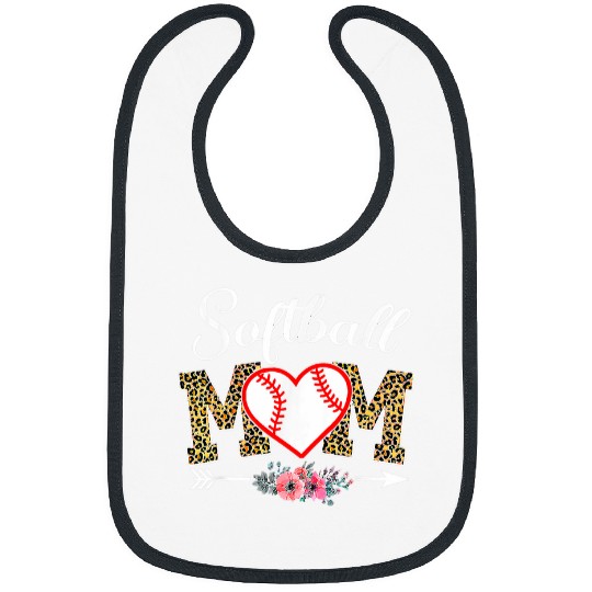 Mothers Day Leopard Softball Mom Softball Game Day Vibes Bibs