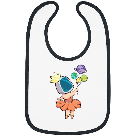 Cute Ballerina Girl Space Astronaut Balloons Spaceman Fan Bibs