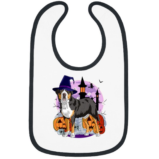 Greater Swiss Mountain Dog Halloween Witch Pumpkin Bibs
