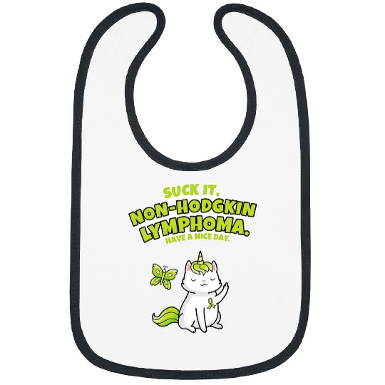 Suck It NonHodgkin Lymphoma Unicorns Cat Butterfly Bibs