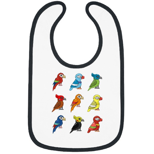 Parrot Cartoon Tropical Bird Bibs