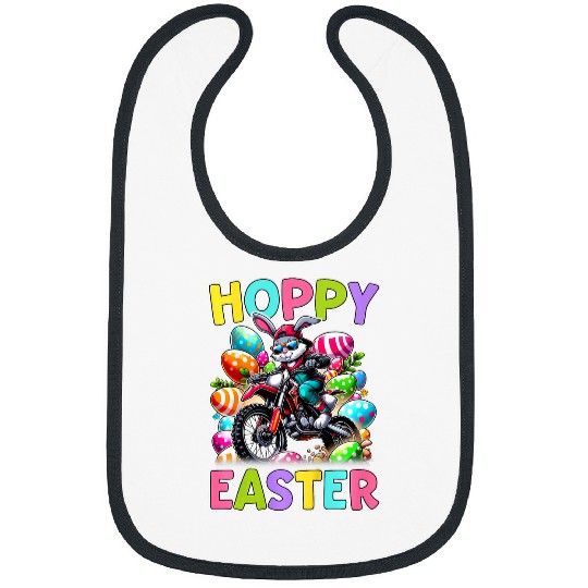 Kids Hoppy Easter Motorcycle Kids Funny Easter Egg Hunt Dirt Bike Bibs