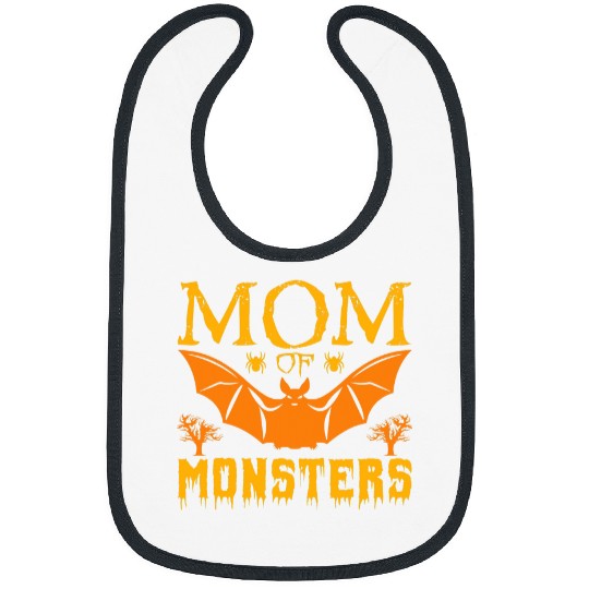 Lacrosse Gift Mom Of Monster Spider Night Bat Halloween Cute Bibs