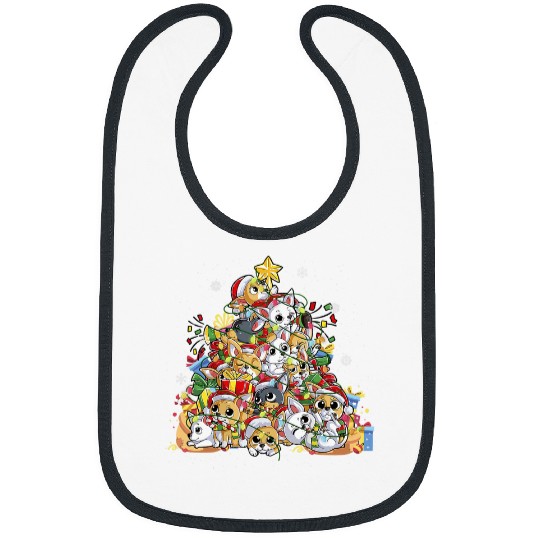 Chihuahua Christmas Tree Lights Dog Santa xmass Boys Dogmas Bibs