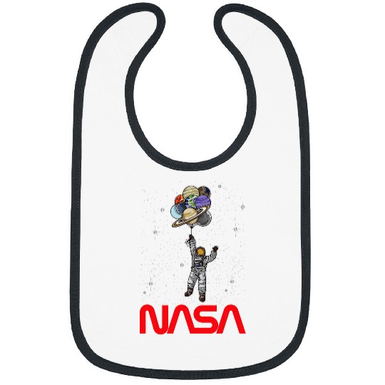 Lacrosse Gift NASA Astronaut flying Balloons Planets Worm Logo Bibs