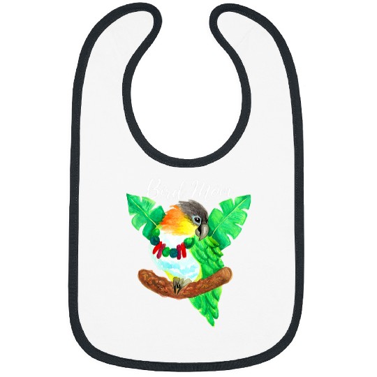 Parrot Bird Mom 2Caique Watercolor Bibs