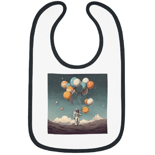 Galactic Explorer with Astronaut Holding Planet Balloons Bibs
