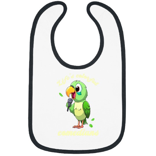 Parrot In Comic Look Microphone Bibs