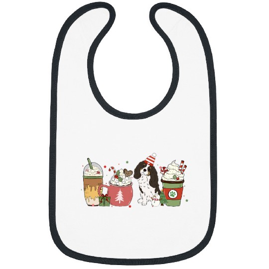 Cavalier Coffee Latte Winter Christmas Cavie Dog Mom Holiday Bibs