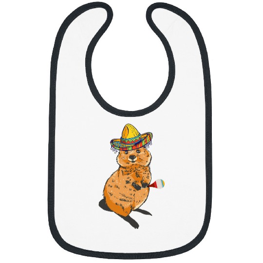 quokkas Animal Mexican Sombrero Hat Costume Cinco De Mayo Bibs