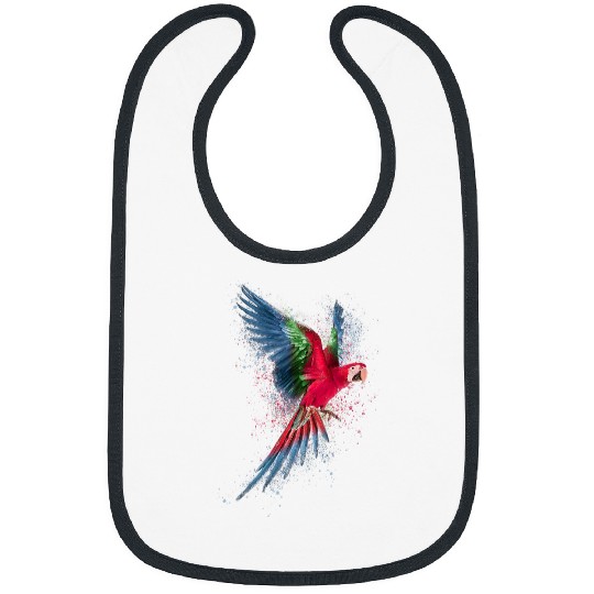 Parrot flying Tropical Bird Animal Pet Watercolour Bibs