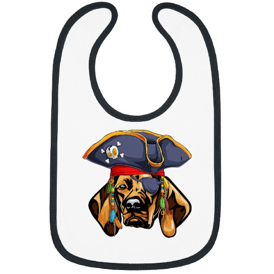 Dog Vizsla Pirate Funny Hunting Dog Mom Dad 8 Bibs