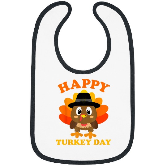 turkey happy thanksgiving autumn season leaves fall costume Bibs