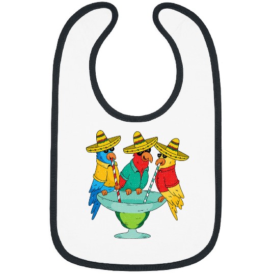 Parrot Cinco De Mayo Funny Drinking Tequila Mexican Fiesta 3 Bibs