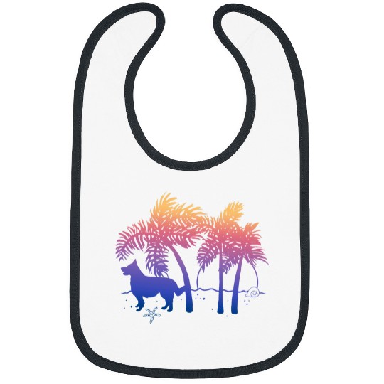 Border Collie Ombre Beach Sunrise Bibs