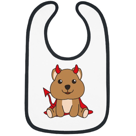 quokkas Halloween Cute Devil Costume Quokkas Halloween 21 Bibs