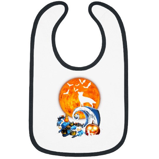 GSD Silhouette Moon Pumpkin Bat Halloween 480 German Shepherd Dog Dog Bibs