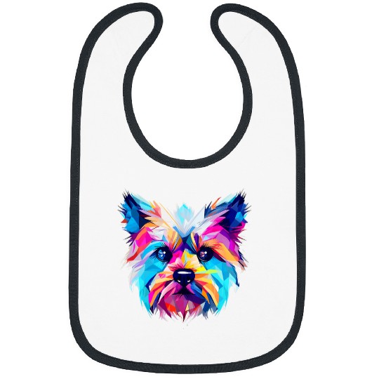 Cute Abstract Yorkshire Terrier Dog For Dog Lovers Bibs