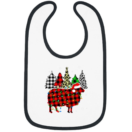 Sheep Lover xmass Sheep Animals Christmas buffalo plaids Leopard Bibs