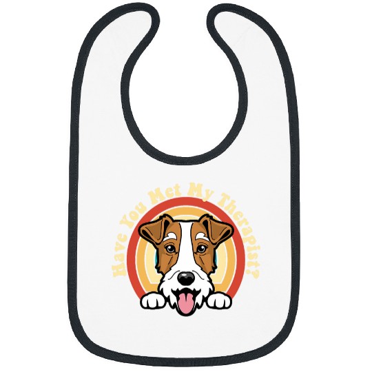 Emotional Support Therapy Dog Wire Fox Terrier Breed Retro Bibs