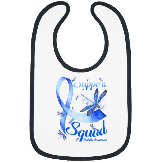 T1D Warrior Support Squad diabetess Awareness Dragonfly Bibs