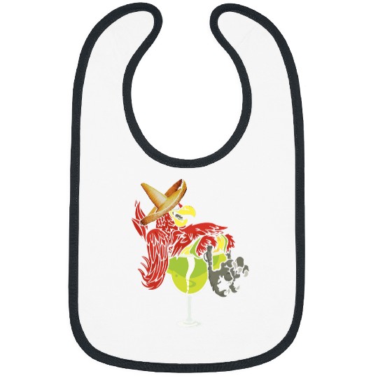 Parrot In Margarita Drinking Glass Hawaiian Parrot Vacation Bibs