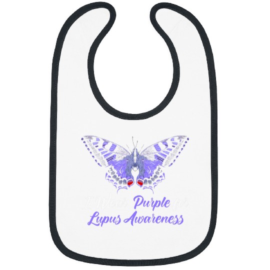 Lupus Awareness Purple Butterfly Hope Motivational Bibs
