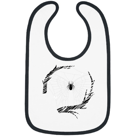 Stunning spiderweb adorned with dew and butterfly motif Bibs