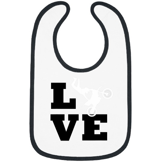 Love Dirt Bike Rider for Men Boys Kids Bibs