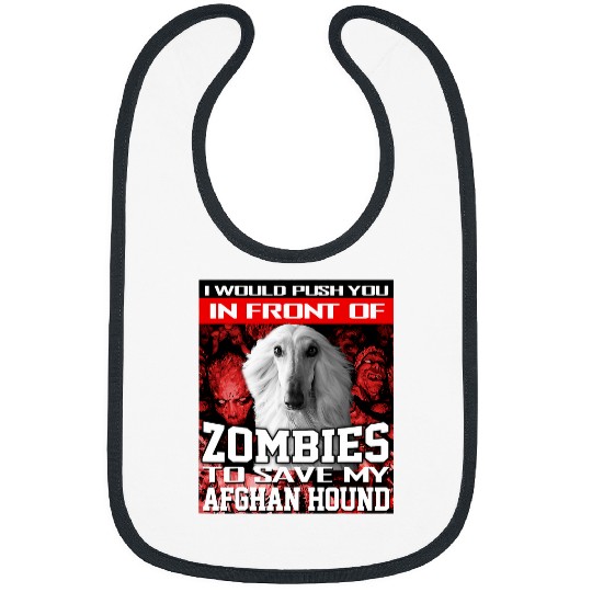In Front Of Zombies To Save My Afghan Hound Dog Halloween Bibs
