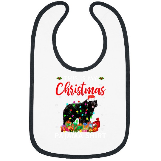 Funny Newfoundland Dog Christmas Lights Puppy Dog Lover Bibs