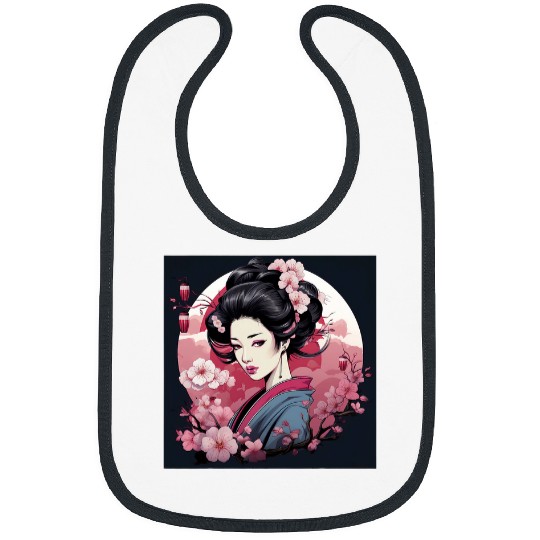 Elegant Geishas Journey Japan Vector Bibs
