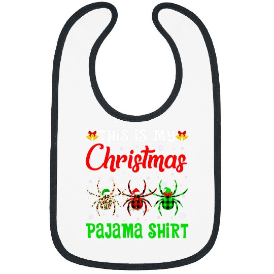 This Is My Christmas Pajama Spider Lover Santa Hat Xmas Bibs