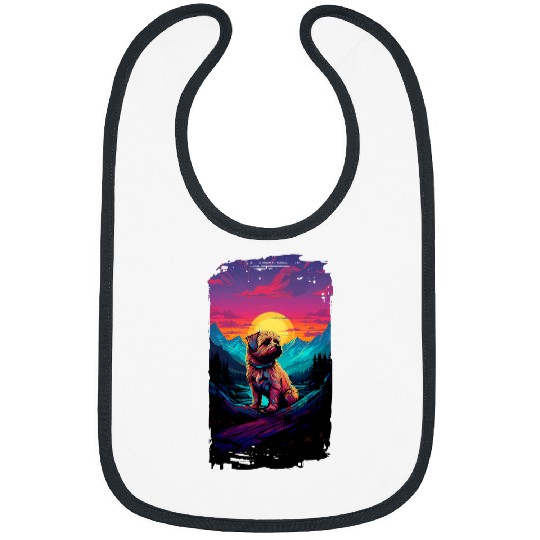 Norfolk Terrier Dog Mom Dad Mountain Trees Artistic 2 Bibs