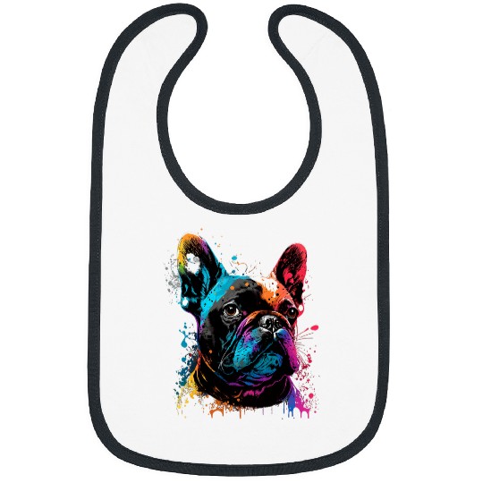French Bulldog Pop Art I Splash Art Frenchie Bibs
