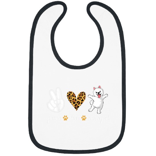 Dog Samoyed Peace Love samoyed dog Bibs