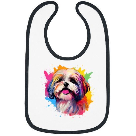 Colorful Splash Shih Tzu Bibs