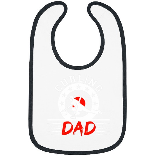 Curling Dad Player Curling Rock Broom Winter Sports Bibs