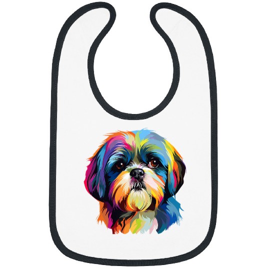 Colorful Pop Art Shih Tzu Bibs