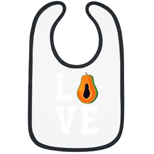 Lacrosse Gift Love Papaya Fruit Design Love Vegan Food Bibs