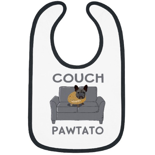 French Bulldog Couch Pawtato Funny Frenchie Owner Potato Bibs