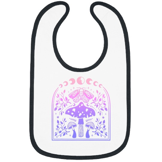 Moth and Mushroom Indie Clothing Pastel Goth Cottagecore Bibs