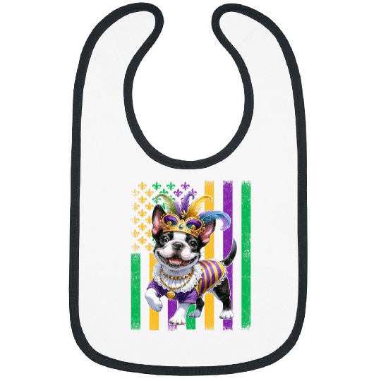French Bulldog Dog Hat Cute Puppy Funny Mardi Gras Beads Bibs