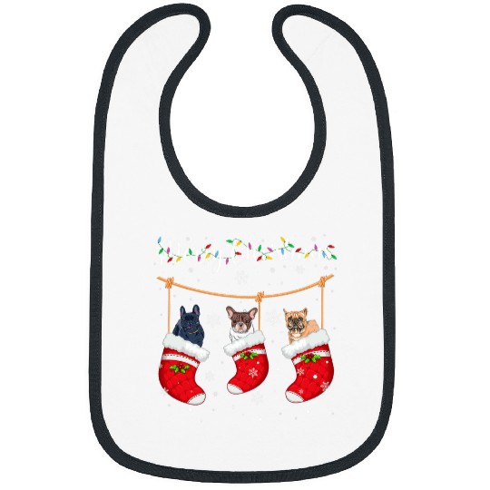 French Bulldog in xmass Socks Holiday Ugly Sweater Christmas Bibs