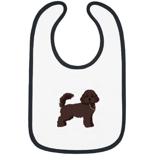 Chocolate Cavapoo Dog Anatomy Cute Funny Tan Cavoodle Pet Bibs