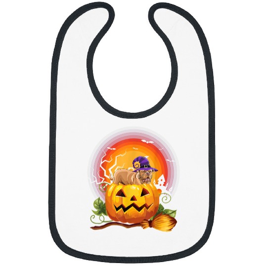 English Mastiff Witch Pumpkin HalloweenDog Lover Costume 81 Bibs